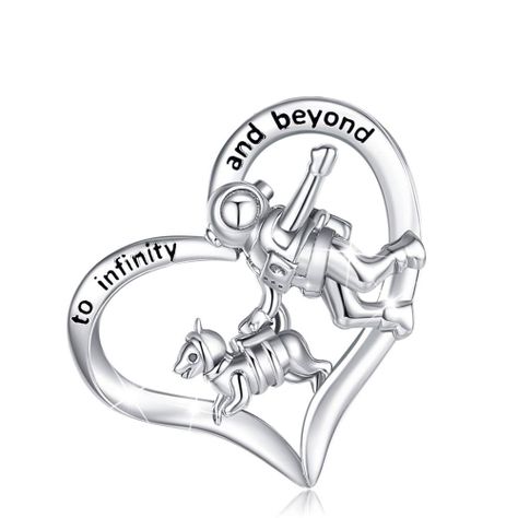 Colgante corazon amor perruno en plata fina 950-0