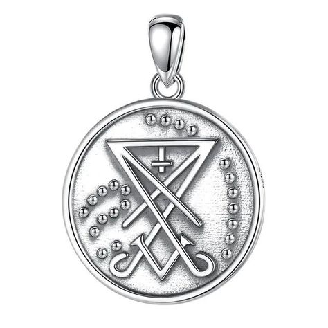Colgante sigilo de lucifer en plata fina 950-0