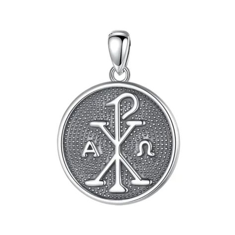 Colgante monograma de cristo (Chi Rho) en plata fina 950-0