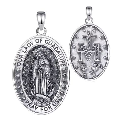 Colgante virgen de guadalupe en plata fina 950-0