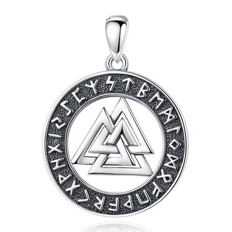 Colgante runa vikinga odin en plata fina 950-0
