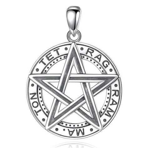 Colgante tetragrammaton con estrella en plata fina 950-0