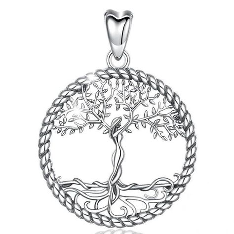 Colgante árbol de la vida trenzado en plata fina 950-0