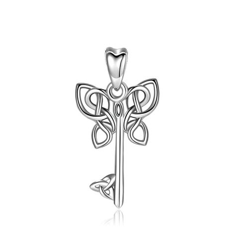 Colgante llave mariposa en plata fina 950-0