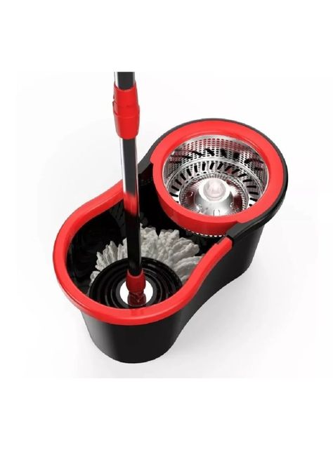 Mopa Giratoria Spin 360° Acero Inoxidable + 1 Mopa Repuesto-1