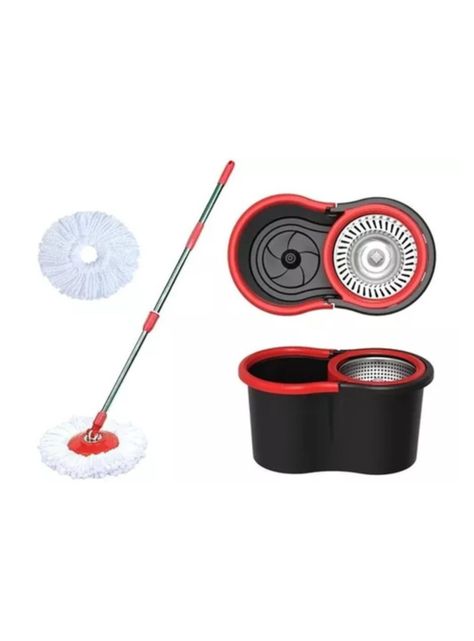Mopa Giratoria Spin 360° Acero Inoxidable + 1 Mopa Repuesto-2