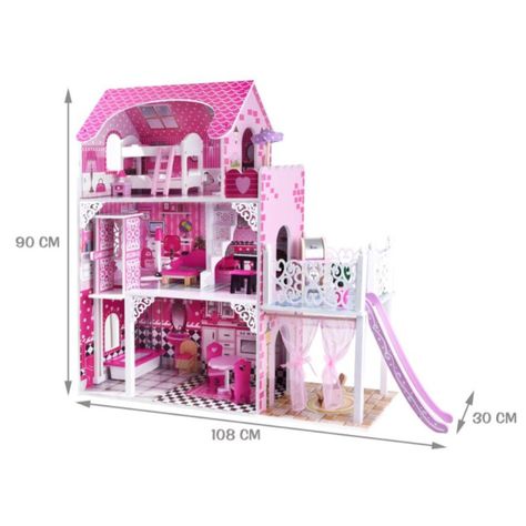 Casa Muñeca De Madera 3 Pisos Con Resbalin-2