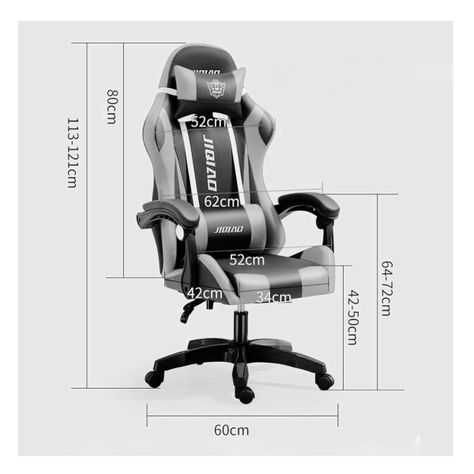 Silla Gamer JIQIAO- Negra/ Blanca-1