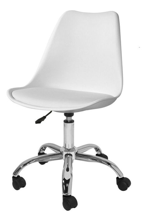 Silla Tulip Ejecutiva Blanca Con Ruedas Escritorio Ofic-0