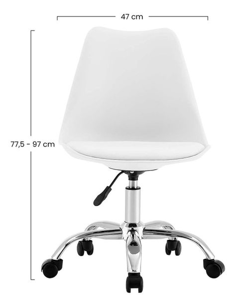 Silla Tulip Ejecutiva Blanca Con Ruedas Escritorio Ofic-1