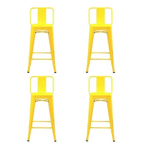 Pack 4 Pisos Taburetes Tolix 66 Cm- Amarillo-0