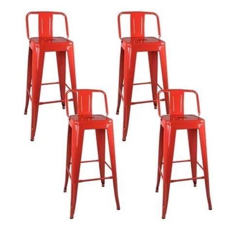 Pack 4 Pisos Taburetes Tolix 66 Cm- Rojo-0