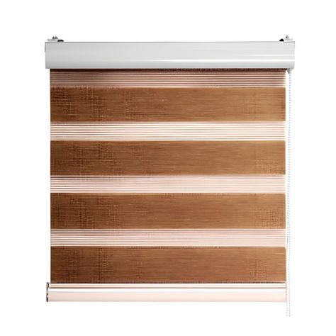 Cortina Roller Zebra Blackout 120x120cm - Café-1