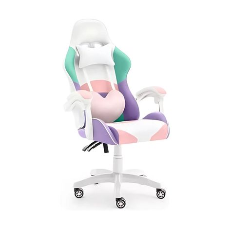Silla Gamer Profesional  Y Base De Aluminio Corazón Colores-0