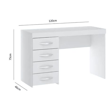 Escritorio 4 Cajones Cafe Mdf , Dormitorio, Mueble-1