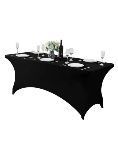 Mantel Forro En Spandex Para Mesa Plegable 1.80 Mts- Negro-1