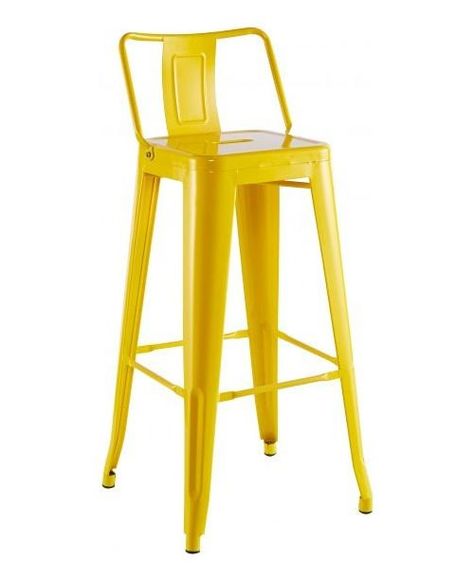 Pack 4 Pisos Taburetes Tolix, 77 Cm Respaldo Bajo- Amarillo-0