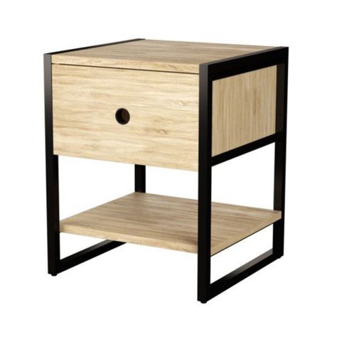 Velador Industrial 1 Cajón- Café y Negro-0
