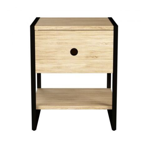 Velador Industrial 1 Cajón- Café y Negro-1