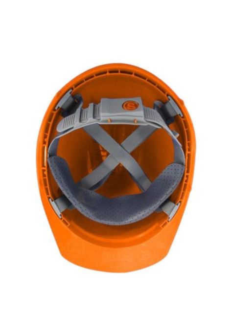 Casco Con Protección Visual Y Auditiva Para Motosierra Color Naranja-2