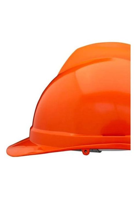 Casco Con Protección Visual Y Auditiva Para Motosierra Color Naranja-4