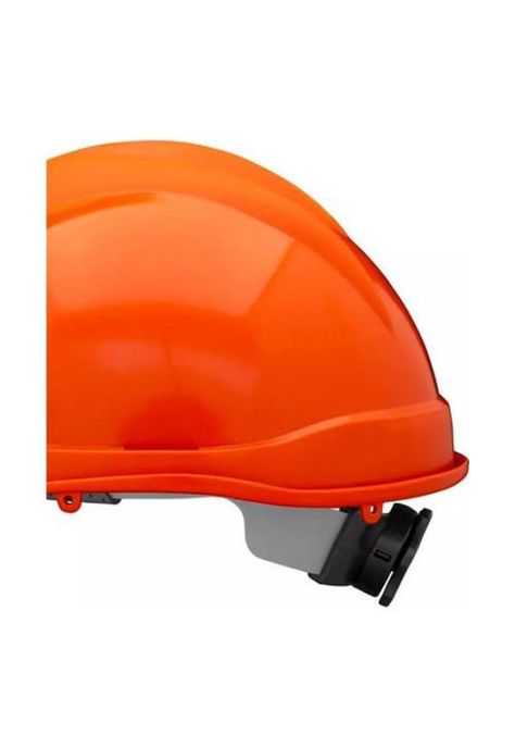 Casco Con Protección Visual Y Auditiva Para Motosierra Color Naranja-5