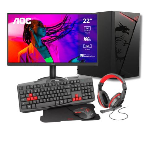 Pc Gamer + Monitor"22 + ryzen 3 3200g + 16gb+ Ssd240gb M.2 + Vega8 + Mouse/teclado/audifonos-0