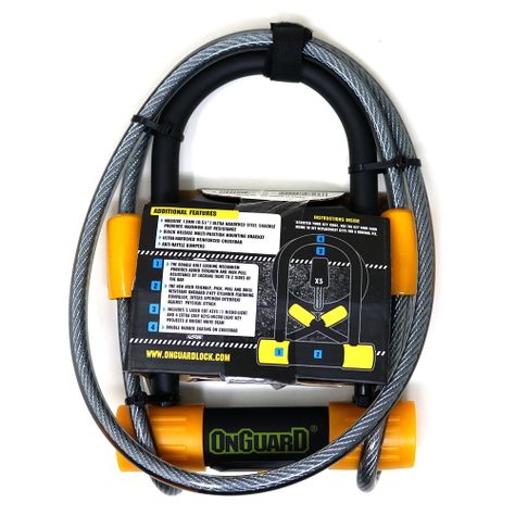 Candado OnGuard Llave U-Lock Bulldog Medium DT Cable 90x175mm-2