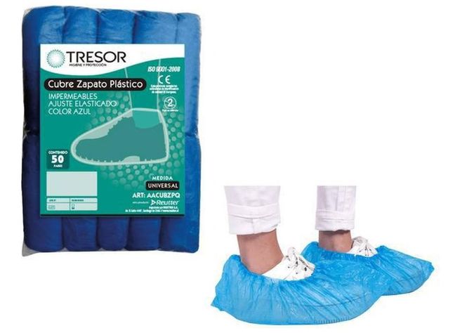 Cubre Zapato Plastico Color Azul 100unidades Electromedicina-1