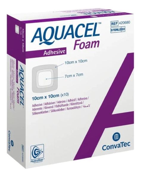 Aquacel Foam 10x10 Unidad Espuma De Hidrofibra-1