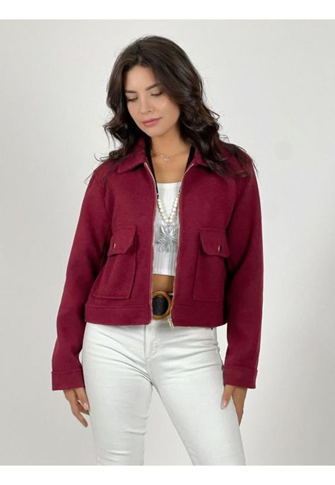 Chaqueta Paño Forrada Con Bolsillos-0