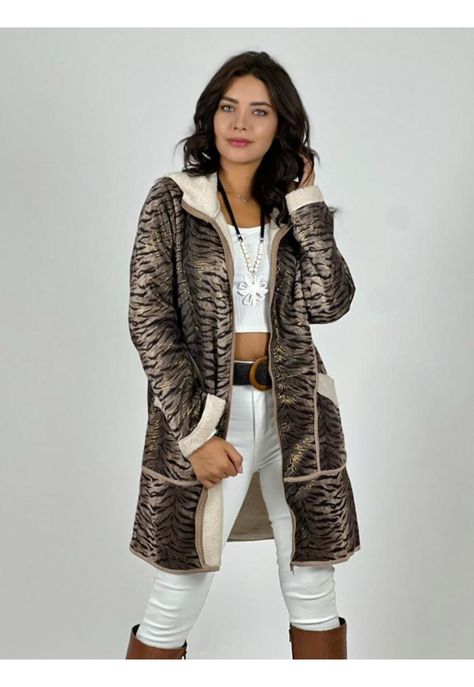Chaqueta Gamuza con Chiporro Print Cebra-0