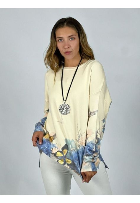 Sweater Spandex Flores y Mariposas-1