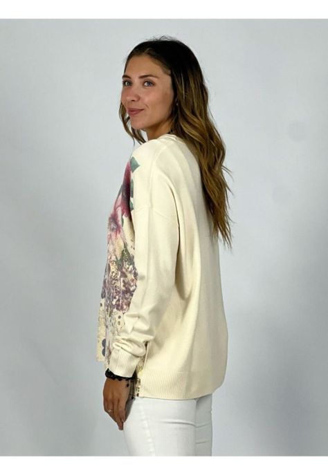 Sweater Spandex Flores Estampadas-2