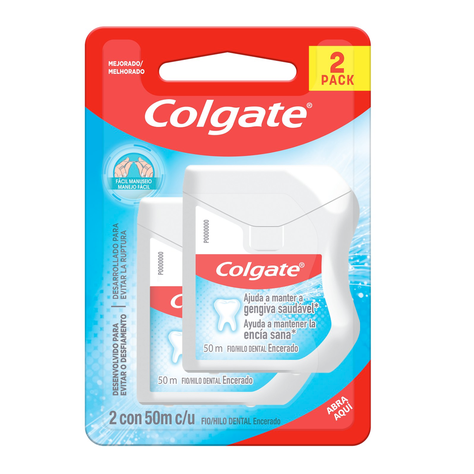 Pack 02 Hilo Dental Colgate con Cera 50m C/u-0