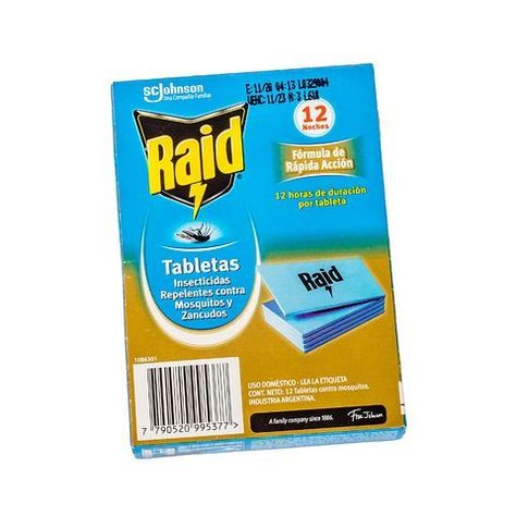 Raid Eléctrico Tabletas Mosquitos Y Zancudos Recarga 12un-1