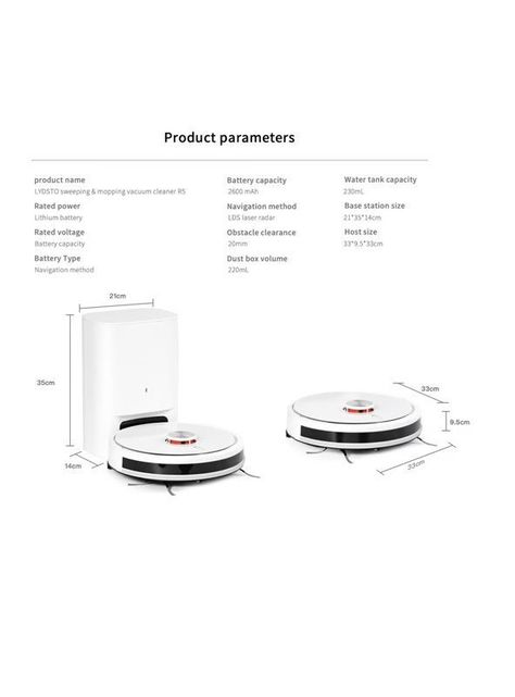 Aspiradora Trapeadora Robot Lydsto R1 Edge, Autovaciado, 5000pa, Negra-1
