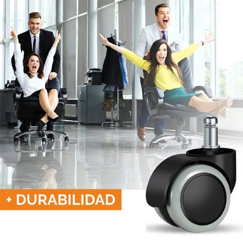Ruedas Para Silla Escritorio Tipo Roller Set 5 Universales – gris-2