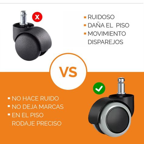 Ruedas Para Silla Escritorio Tipo Roller Set 5 Universales – gris-4