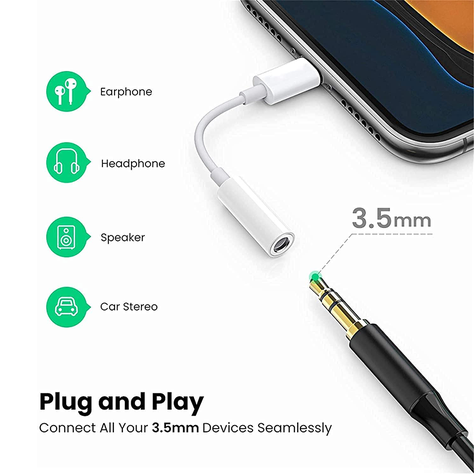 Adaptador Lightning iPhone A Jack 3.5mm Para Audífonos-3