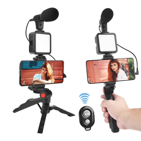 Kit De Grabacion Estabilizador Luz Led Y Micrófono-1