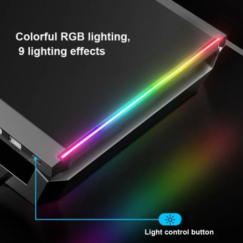 Soporte Base Organizador RGB para Monitor, notebook, incluye 4 puertos USB 3.0-4