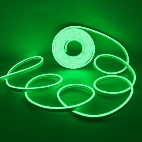 Tira de Luz Led Neon de 5 Metros, súper flexible, con Transformador 12v Verde-1