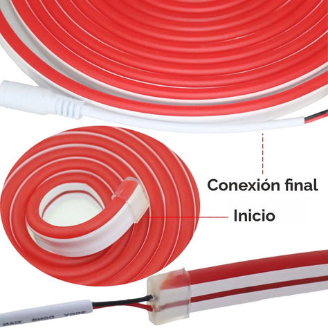 Tira de Luz Led Neon de 5 Metros, súper flexible, con Transformador 12v Verde-5