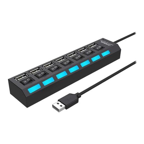 Hub 7 puertos USB 2.0 con interruptores individual-0