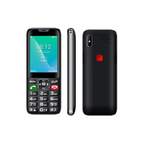 Teléfono celular Senior Adulto Mayor 4G, Dual SIM, SOS, Azul-1