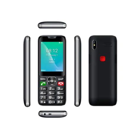 Teléfono celular Senior Adulto Mayor 4G, Dual SIM, SOS, Azul-3
