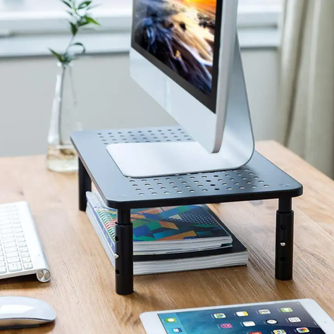 Soporte Base para Monitor, notebook, impresora, multiuso con 3 niveles de elevación-2