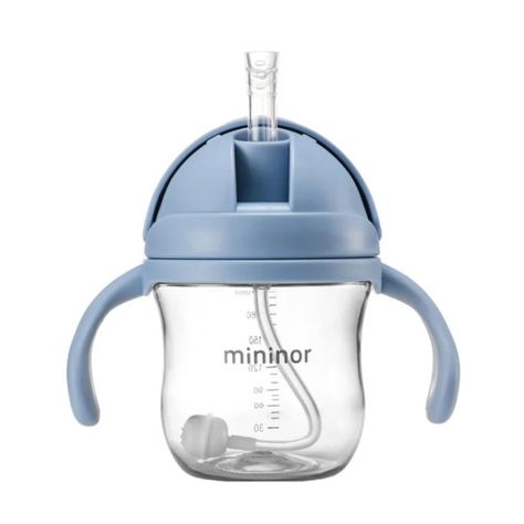Vaso con bombilla Mininor 220ml - Celeste-0