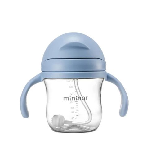 Vaso con bombilla Mininor 220ml - Celeste-1